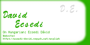 david ecsedi business card